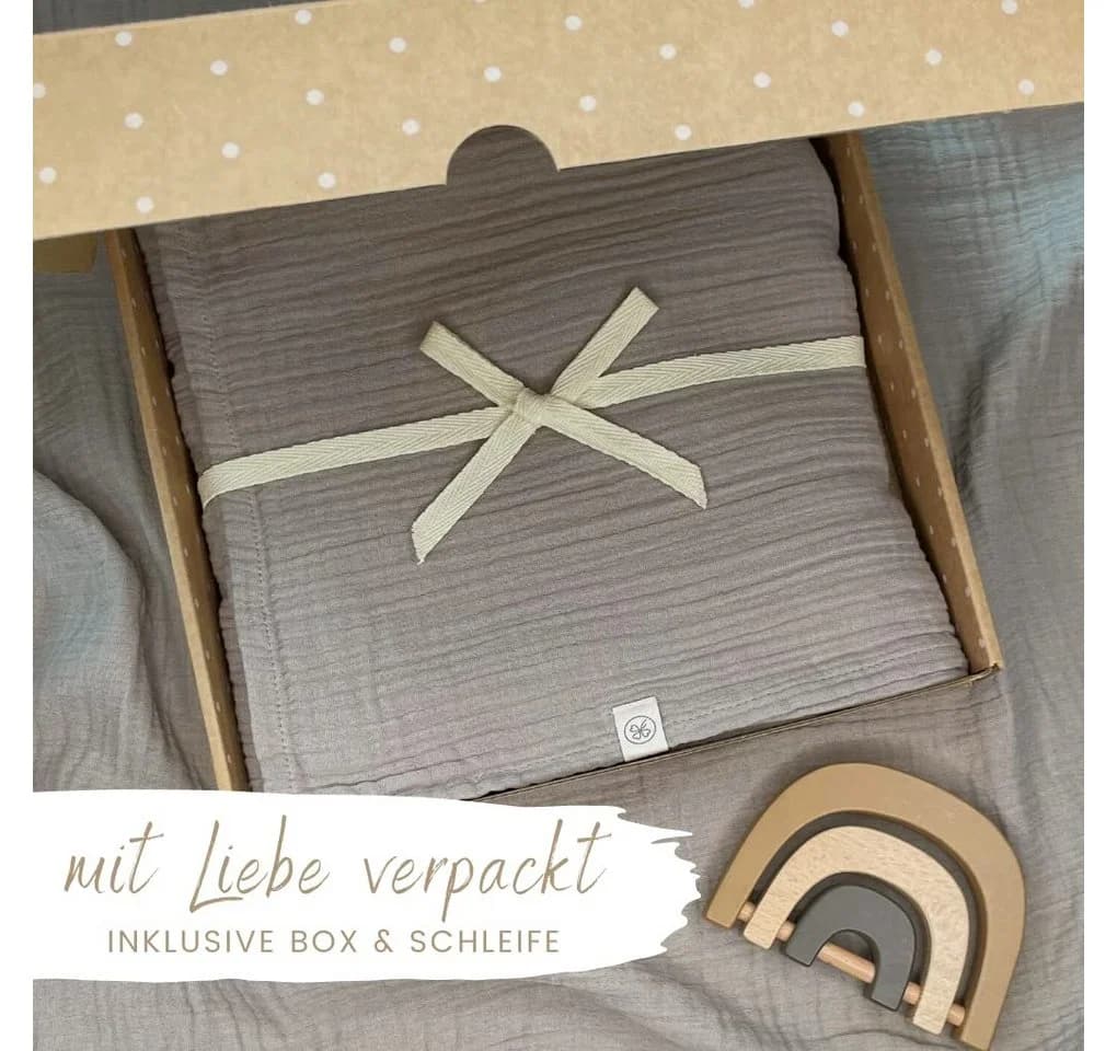 Bio-Babydecke und Spucktuch aus Baumwolle und Musselin - Bild 3
