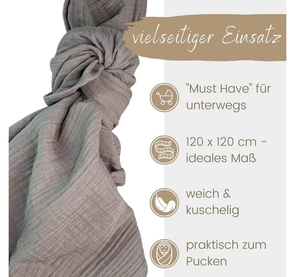 Bio-Babydecke und Spucktuch aus Baumwolle und Musselin - Bild 4