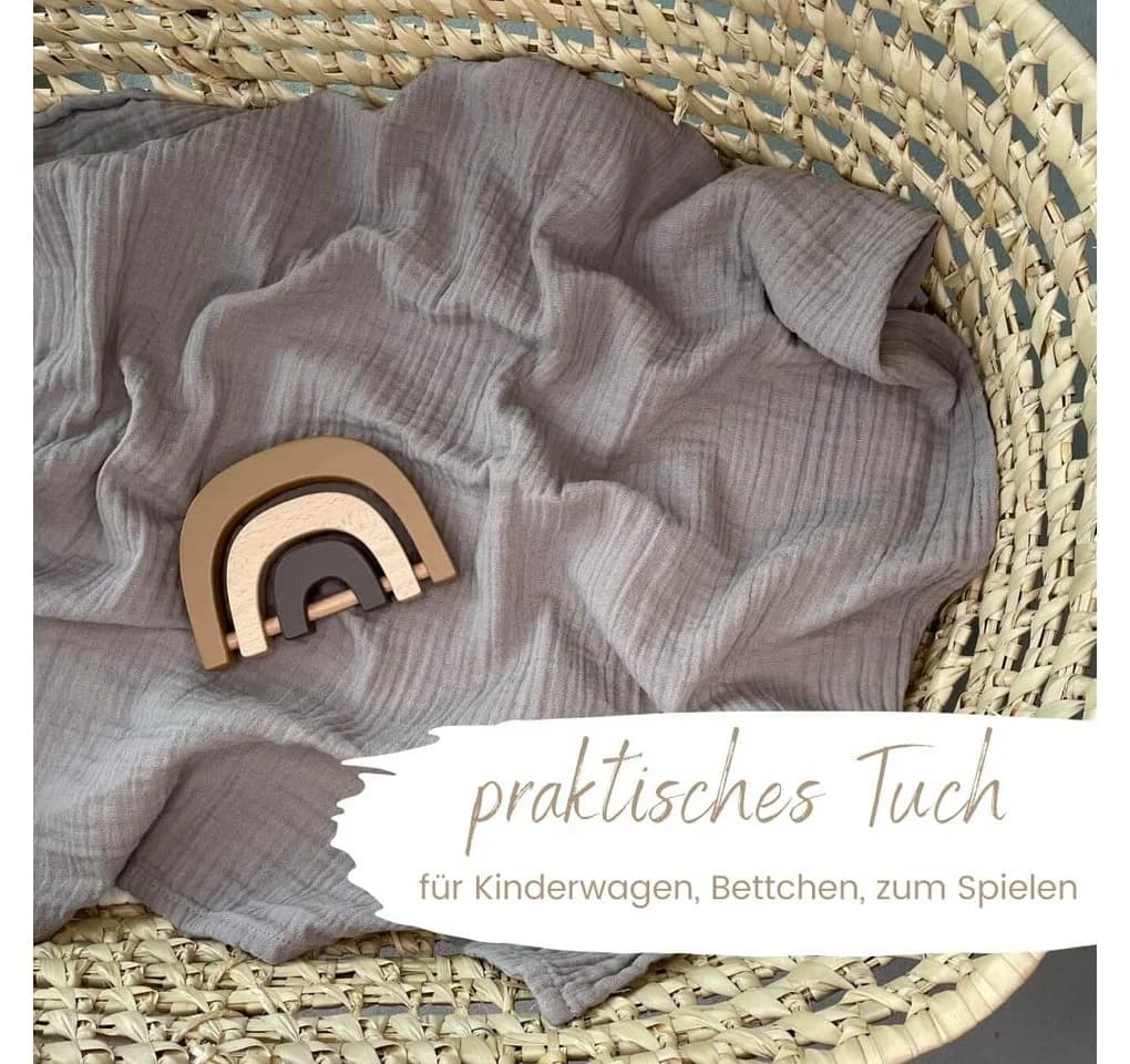 Bio-Babydecke und Spucktuch aus Baumwolle und Musselin - Bild 5
