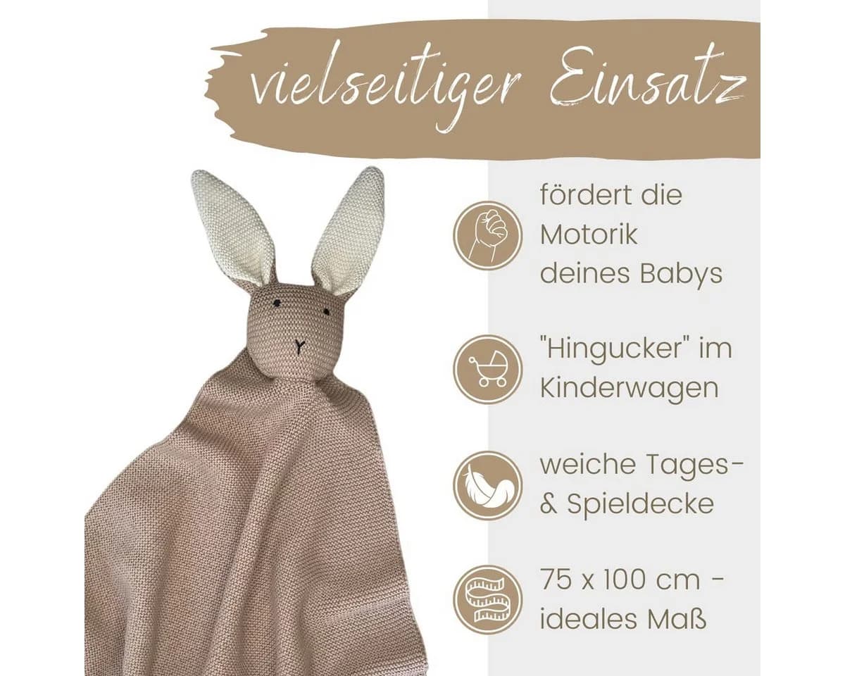 DIKOS® Babydecke SCHMUSE-HASE Bio-Baumwolle 75x100 cm - Bild 5