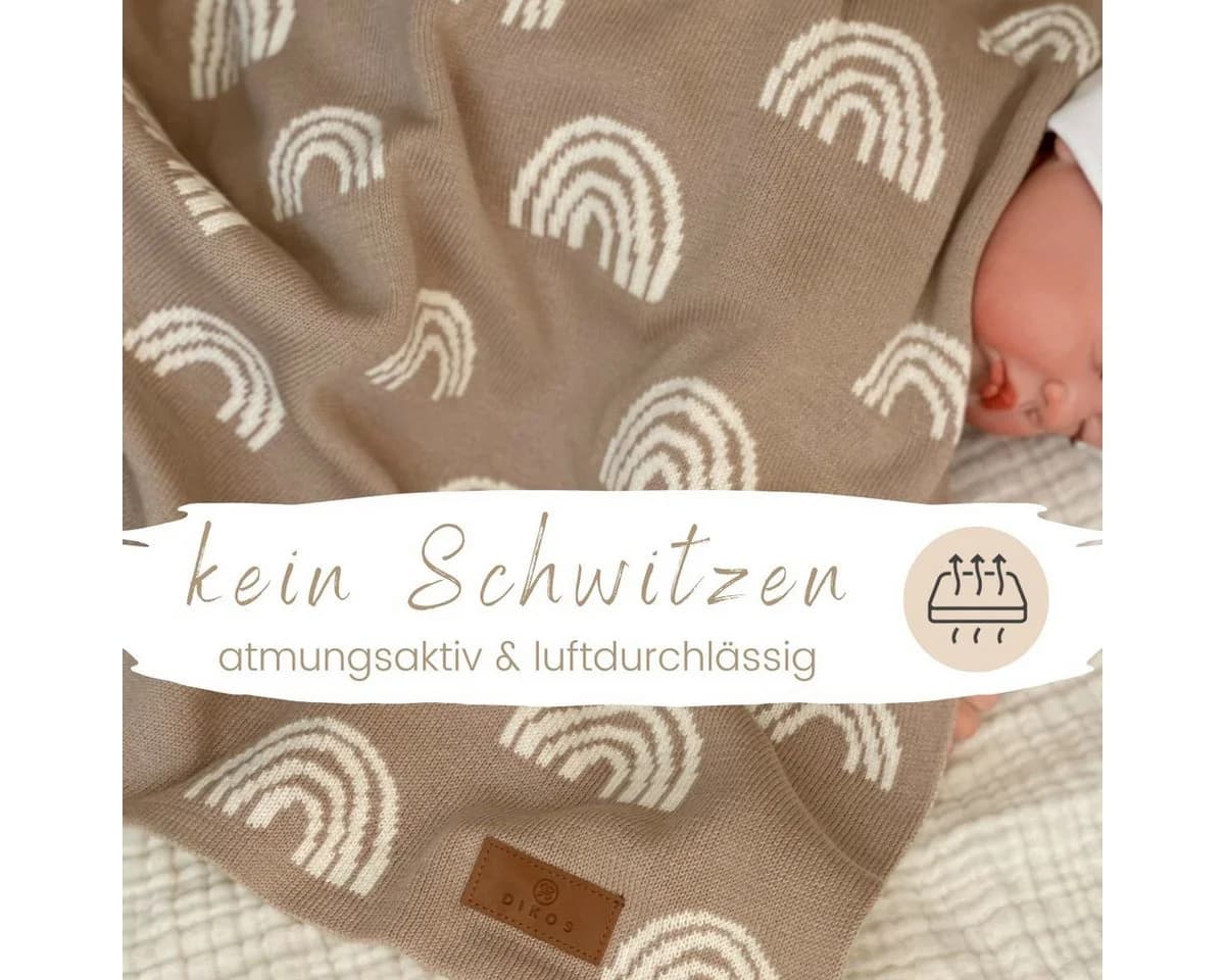 Babydecke aus Bio-Baumwolle in Regenbogenfarben - Bild 4