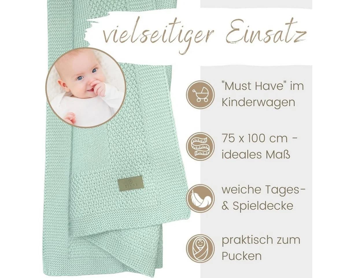 DIKOS® Kuscheldecke Bio Baumwolle 75x100 cm - Bild 5