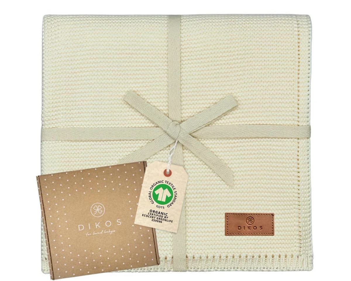 DIKOS® Babydecke aus 100% Bio-Baumwolle atmungsaktiv Grau - Bild 2