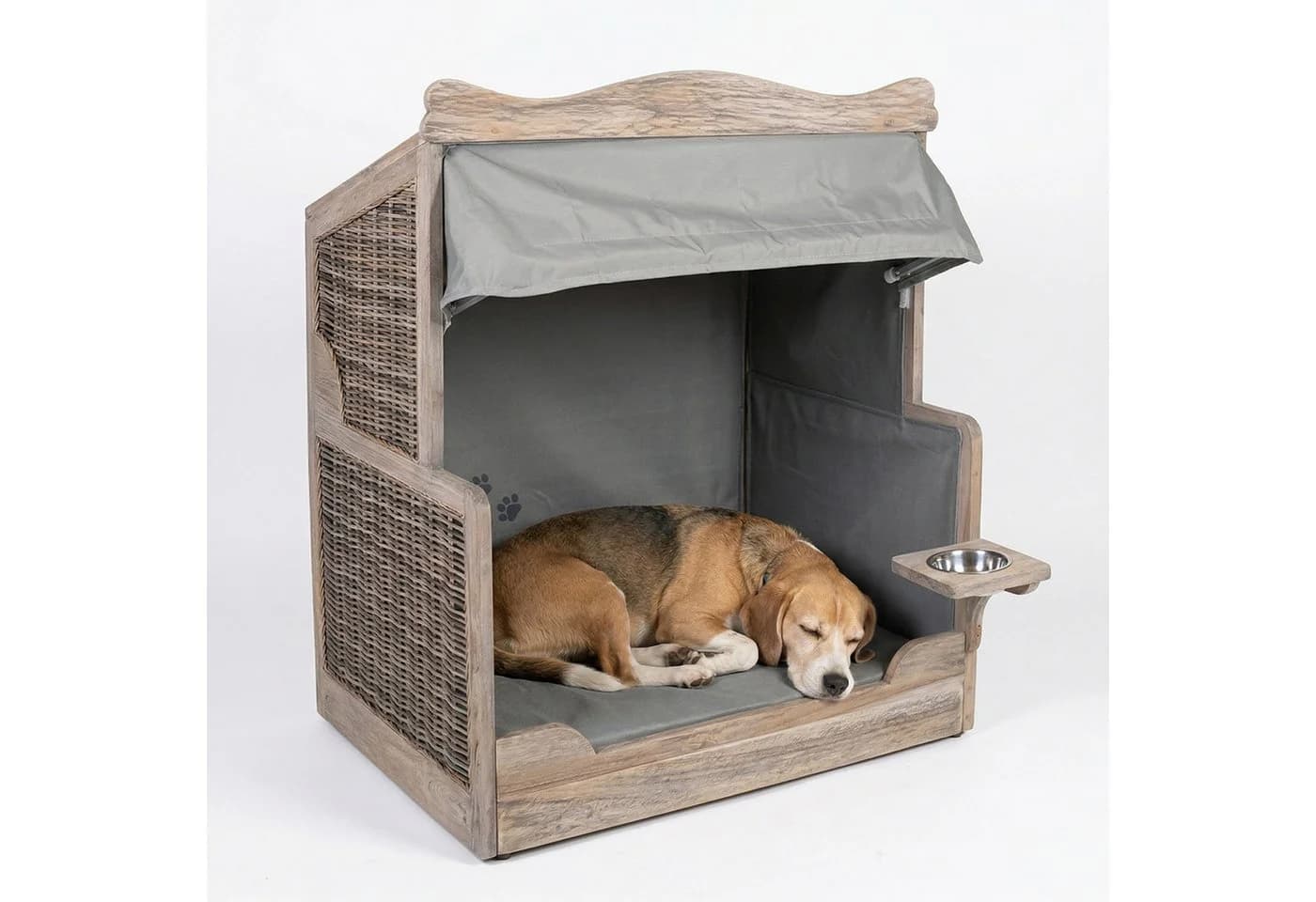 Strandkorb-King Hundestrandkorb XL aus Teakholz grau - Bild 2