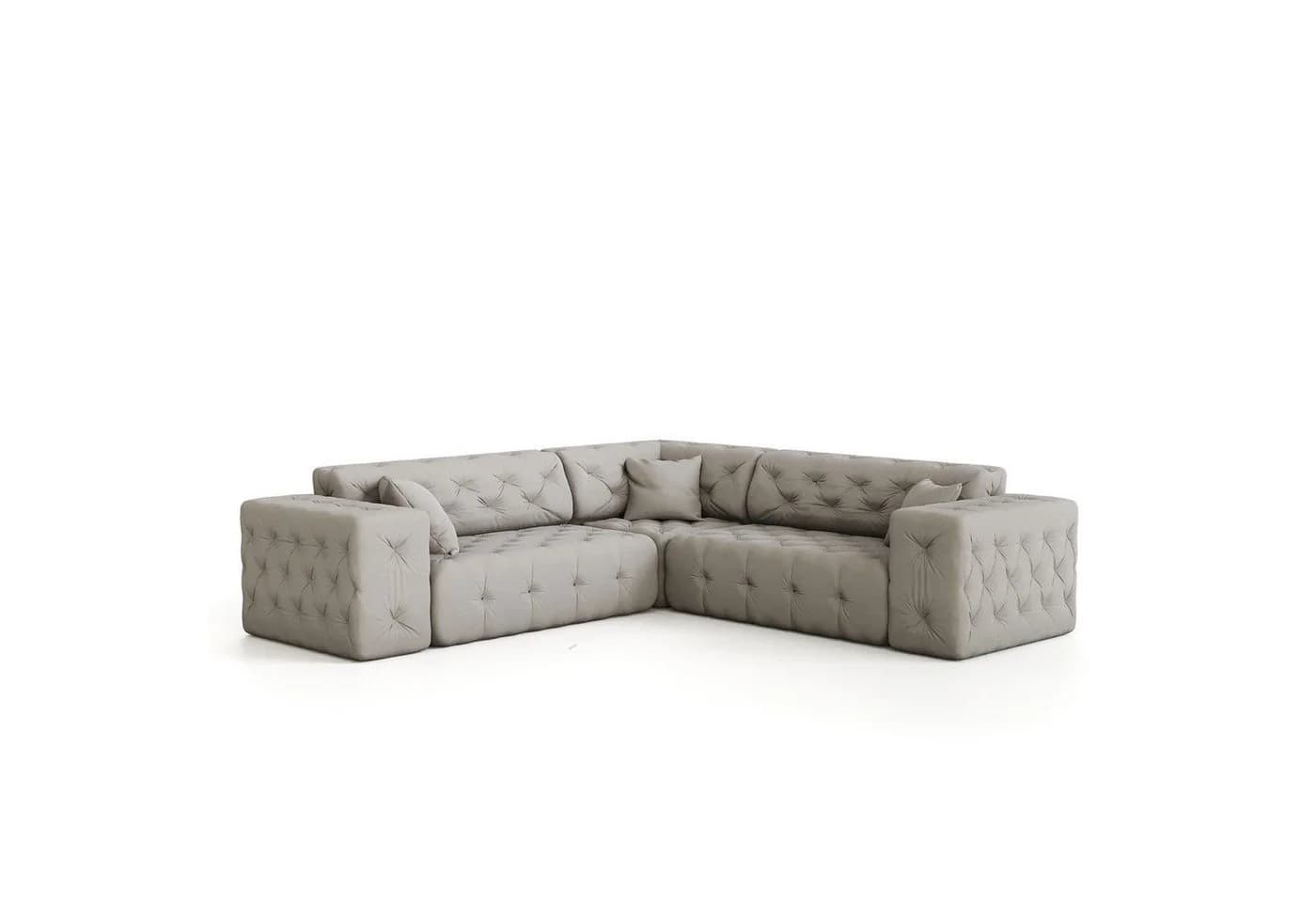 Fun Möbel Ecksofa CHANTAL Universal in Creme Stoff Opera Velvet - Bild 3
