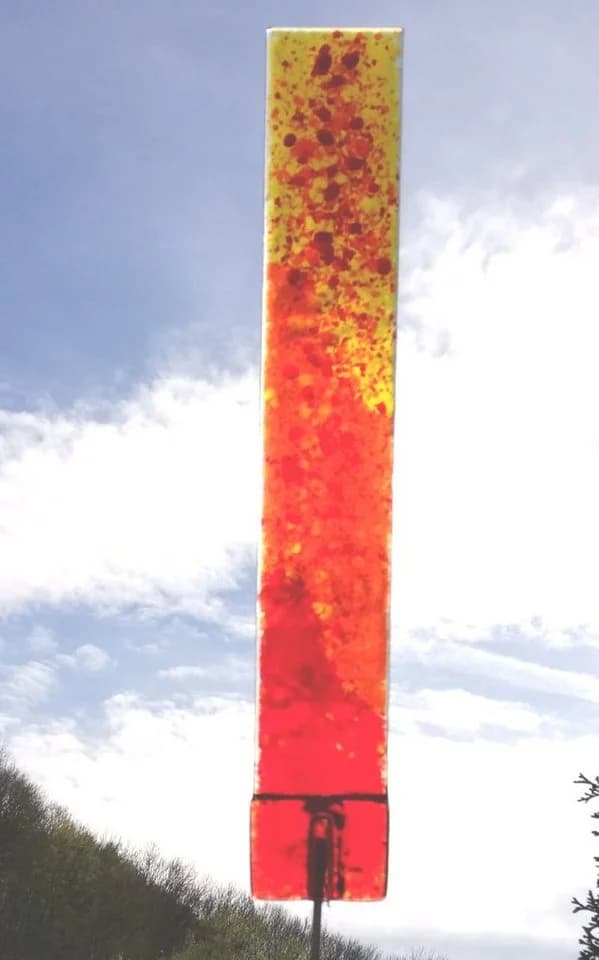 Glas-Stadl Gartenfigur Sonnenfänger Fusing Glas Pflanzenstecker Bunt - Bild 3