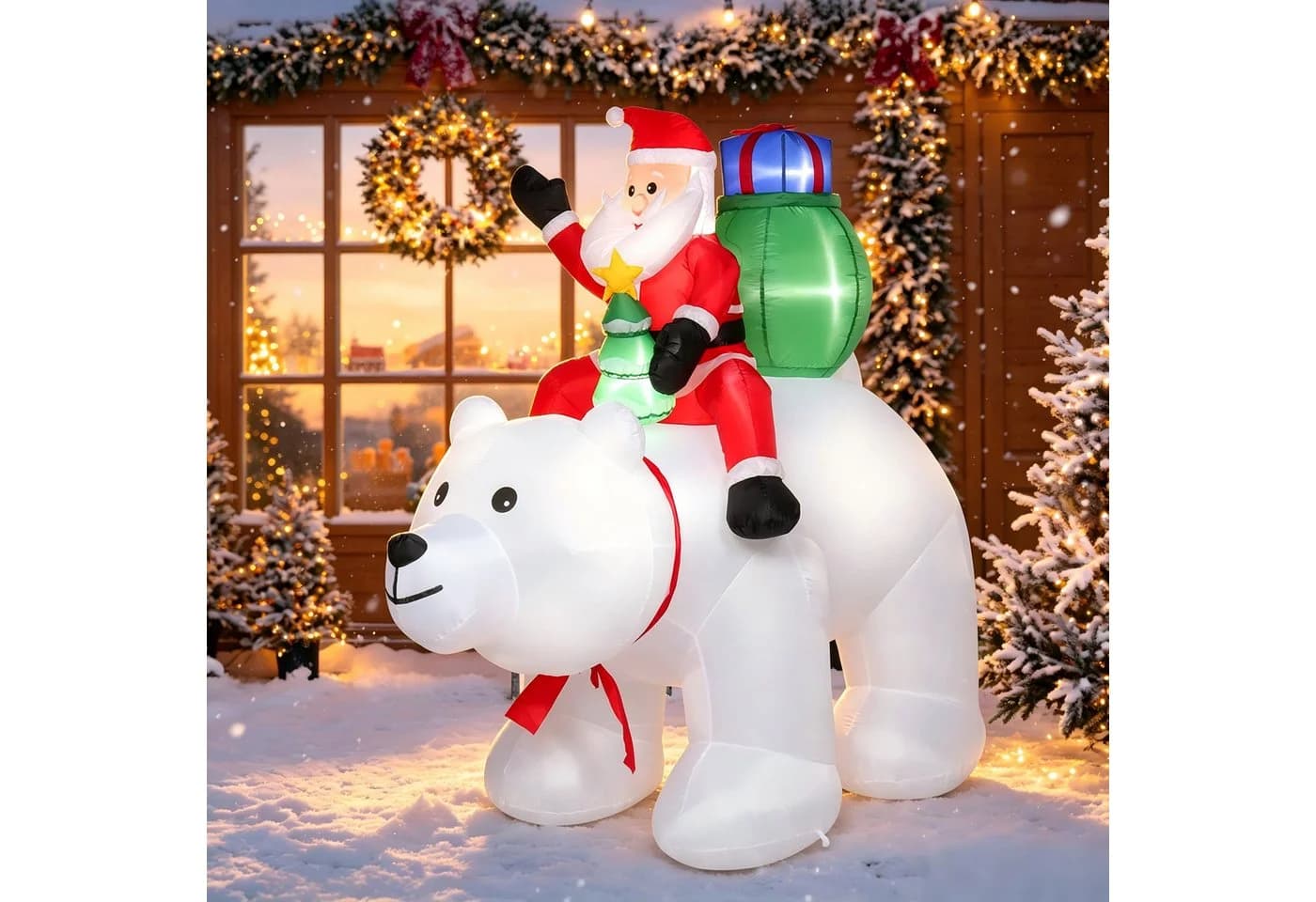 VINGLI Aufblasbare Weihnachtsfigur Wetterfest 180 cm mit LEDs - Bild 2