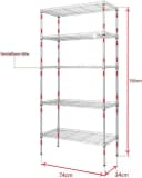 VINGLI Standregal aus Eisen, Modern Silbergrau Bild 1