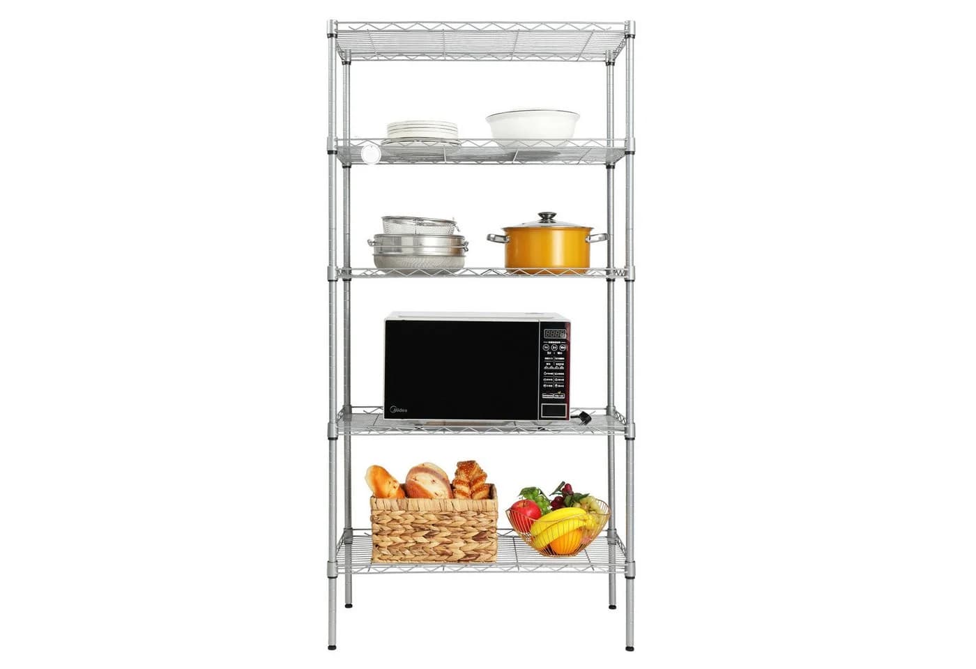 VINGLI Standregal aus Eisen, Modern Silbergrau - Bild 4