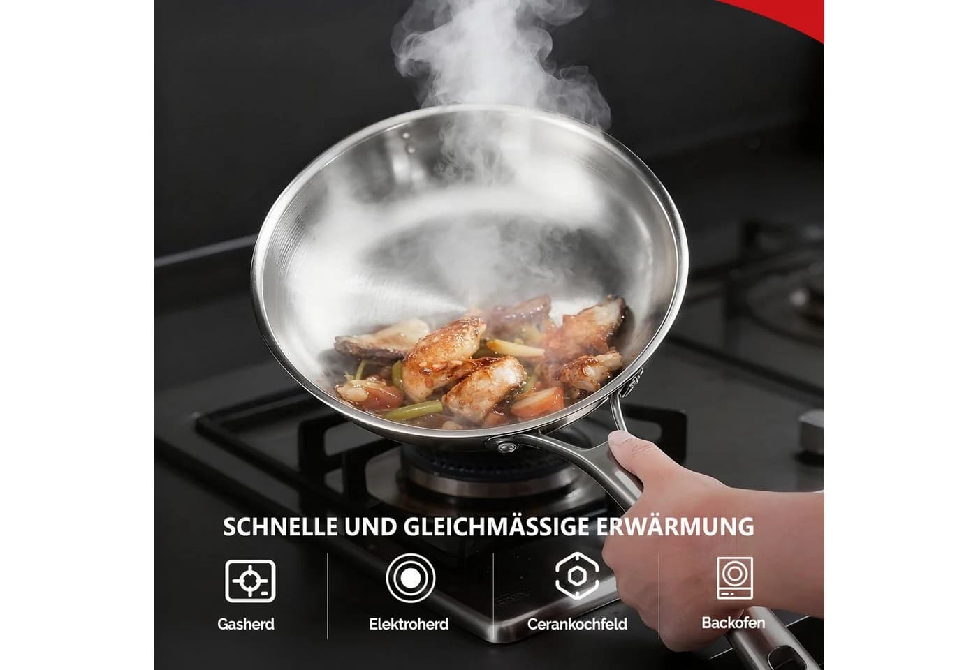 VINGLI Pfannenset Edelstahl 3-tlg. mit Glasdeckeln - Bild 4