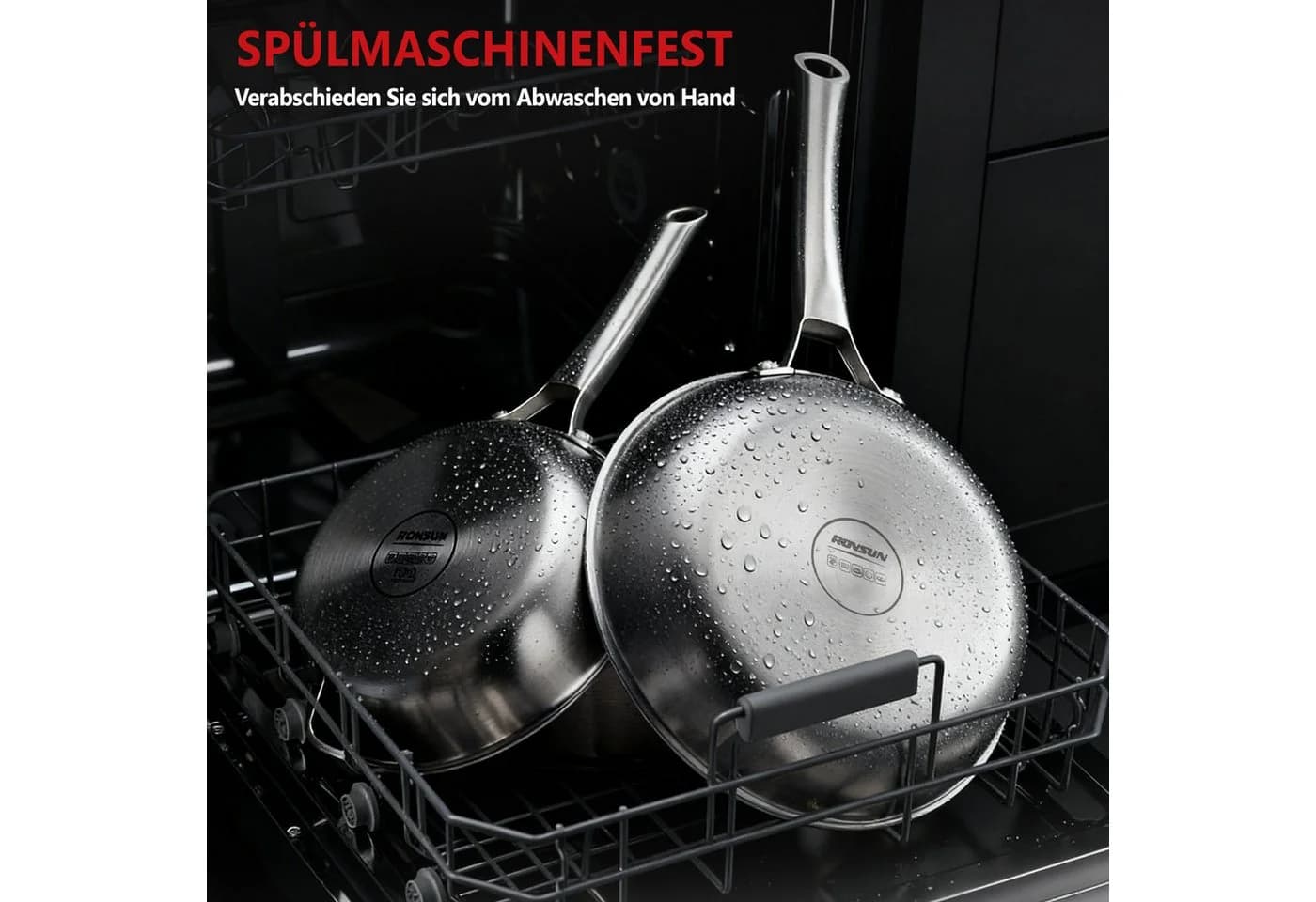 VINGLI Pfannenset Edelstahl 3-tlg. mit Glasdeckeln - Bild 5