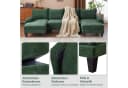 VINGLI Ecksofa U-Form mit Chaiselongue Chenille Grün/Schwarz Bild 5