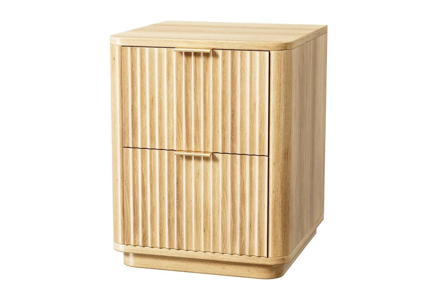VINGLI Nachttisch 2 Schubladen Eiche/Nussbaum Modern - Bild 2