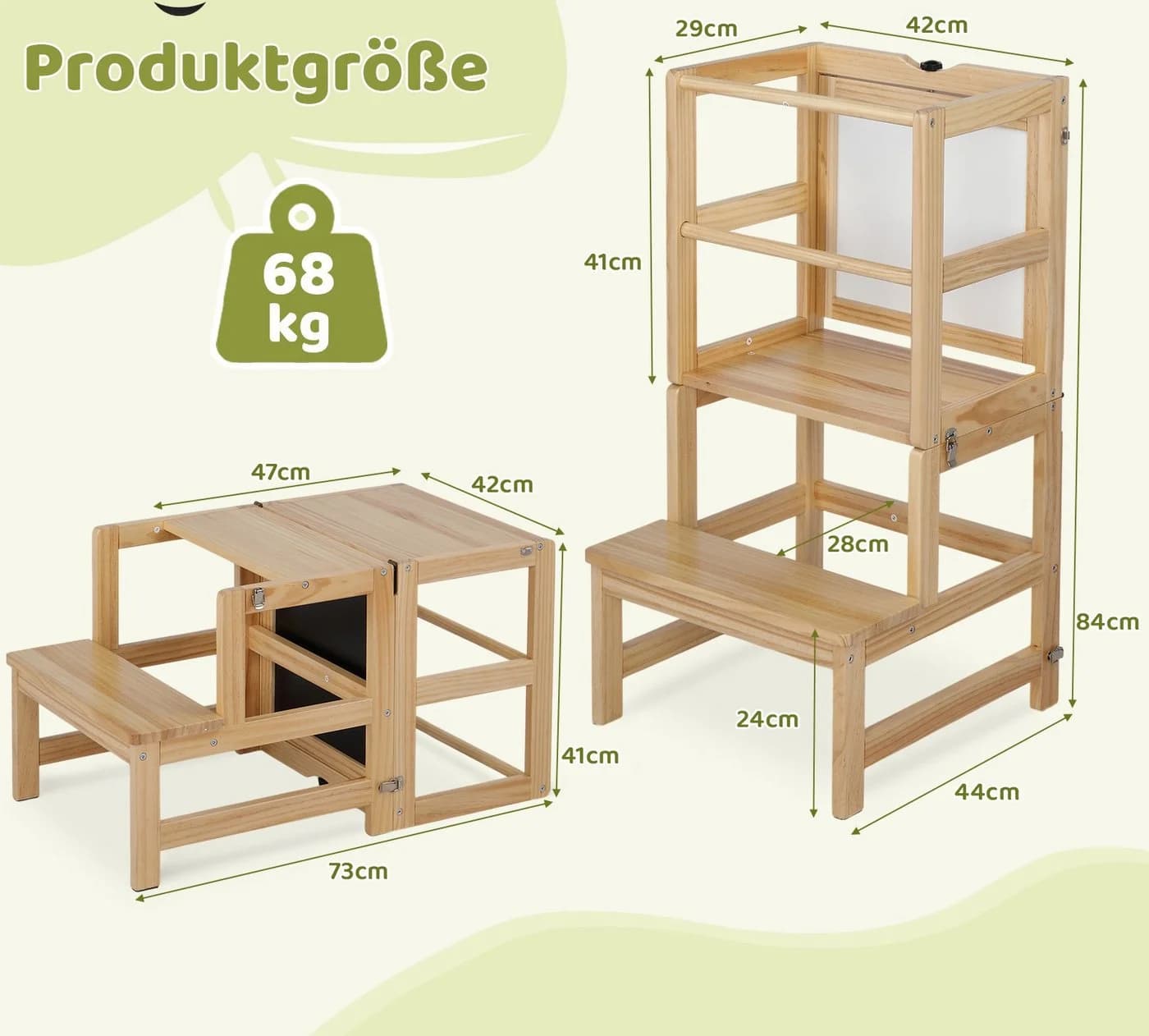 VINGLI Lernturm mit drehbarer Tafel für Kinder - Bild 3