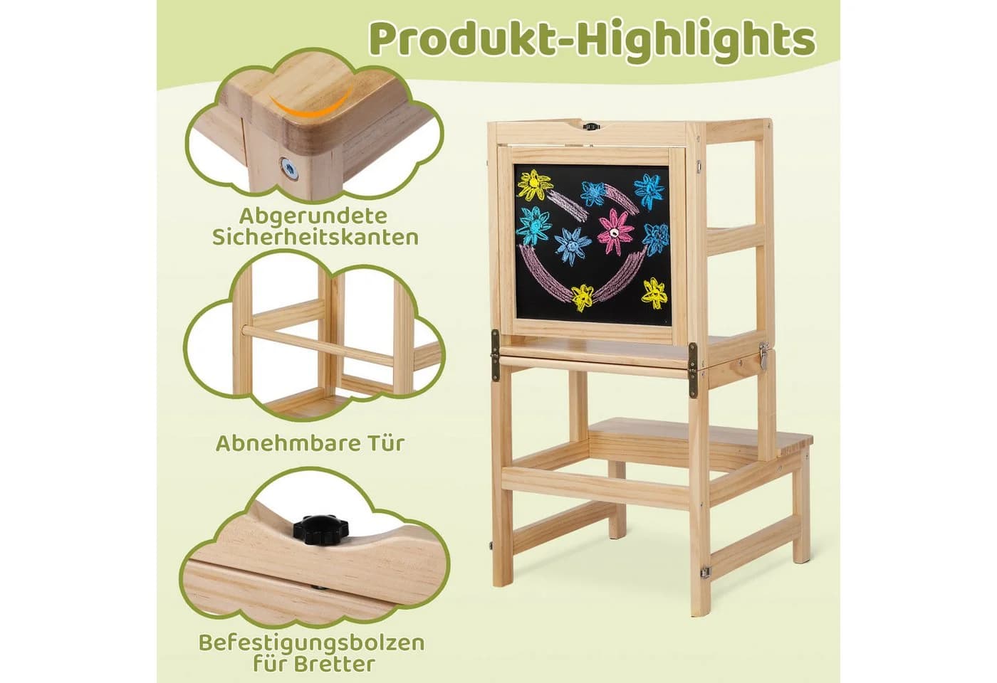 VINGLI Lernturm mit drehbarer Tafel für Kinder - Bild 5