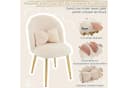 VINGLI Polsterstuhl Beige Teddy-Stoff mit Schleifenkissen Bild 4
