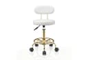 VINGLI Rollhocker Höhenverstellbar mit Lehne 360° Drehbar Gold Bild 2