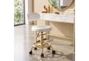 VINGLI Rollhocker Höhenverstellbar mit Lehne 360° Drehbar Gold Bild 3