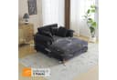 VINGLI Chaiselongue Schlafsofa 2-Sitzer Cord Dunkelgrau Bild 1