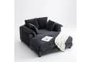 VINGLI Chaiselongue Schlafsofa 2-Sitzer Cord Dunkelgrau Bild 2