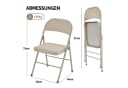 VINGLI Klappstuhl 6er-Set Grau/Hellbraun Stahlrahmen PVC Bild 1