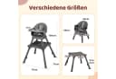VINGLI Hochstuhl Baby 9 in 1 Grau Rosa 5-Punkt-Gurt Bild 3