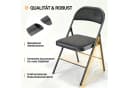 VINGLI Klappstuhl Set Gepolstert Stahl & Stoff Grau/Schwarz Bild 5