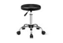 VINGLI Rollhocker mit Rädern, höhenverstellbar, PU-Leder, 360° drehbar, schwarz Bild 2