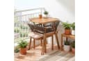VINGLI Garten-Essgruppe 3-teilig Stapelbar Braun PE-Rattan Bild 3