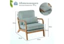 VINGLI Cocktailsessel Modern Cord-Stoff Massivholz blau Bild 1
