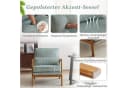 VINGLI Cocktailsessel Modern Cord-Stoff Massivholz blau Bild 3