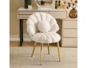 VINGLI Schminktisch Stuhl Muschelform Teddystoff Gold Bild 2