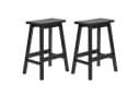VINGLI Barhocker 2er Set Kiefernholz Schwarz Ergonomisch Bild 2
