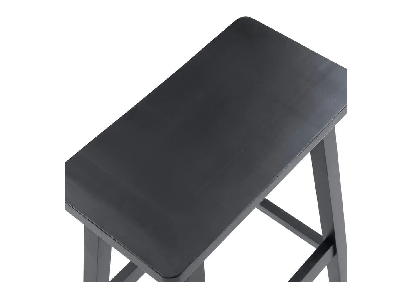 VINGLI Barhocker 2er Set Kiefernholz Schwarz Ergonomisch - Bild 4