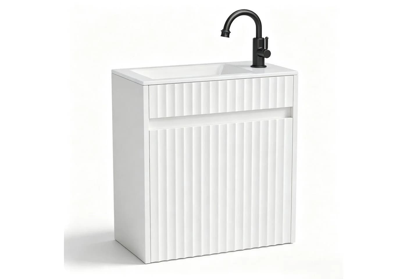 VINGLI Waschtisch mit Unterschrank Nussbaumfarbe Keramik - Bild 2
