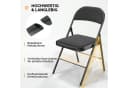VINGLI Klappstuhl Set Gepolstert Stahl & Stoff Schwarz/Grau Bild 3