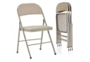 VINGLI Klappstuhl 4er/6er Set Stahlrahmen PVC Grau/Hellbraun Bild 2