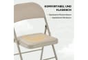 VINGLI Klappstuhl 4er/6er Set Stahlrahmen PVC Grau/Hellbraun Bild 5