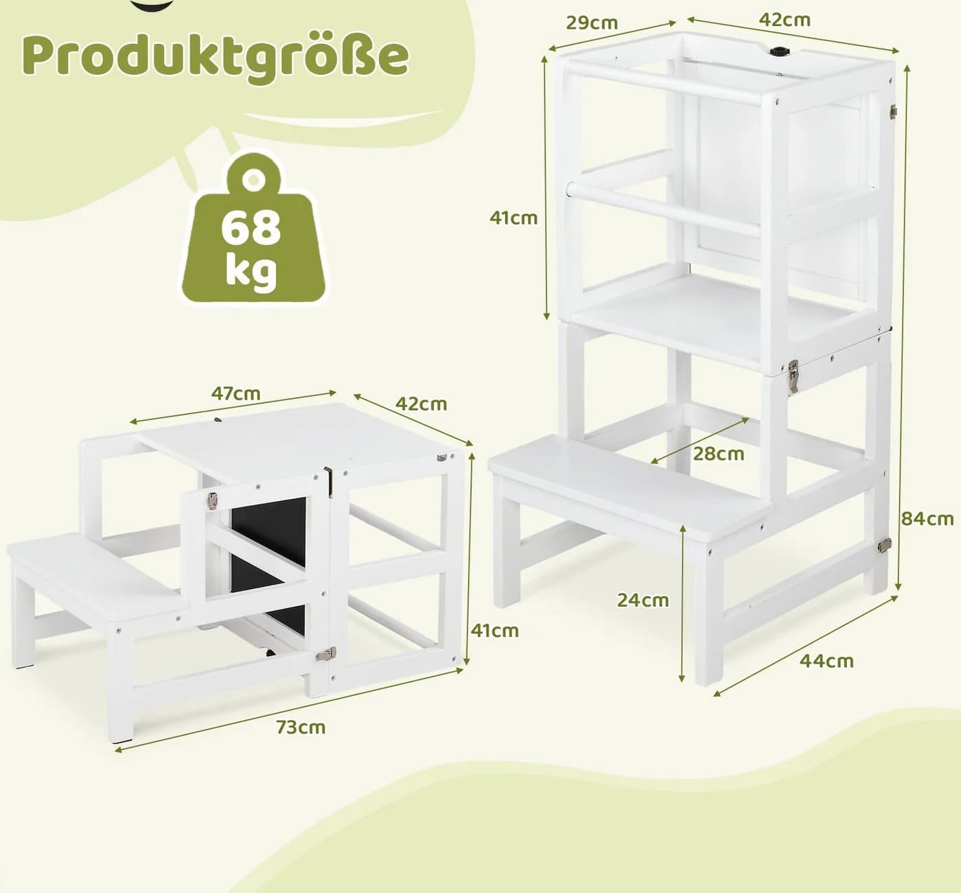 VINGLI Lernturm mit drehbarer Tafel weiß - Bild 3
