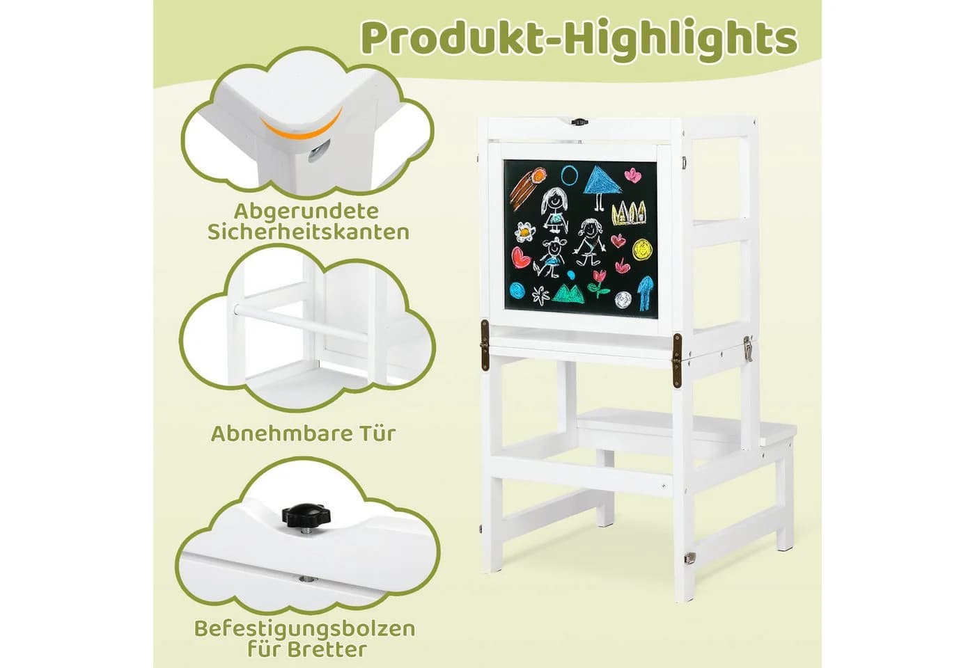 VINGLI Lernturm mit drehbarer Tafel weiß - Bild 4