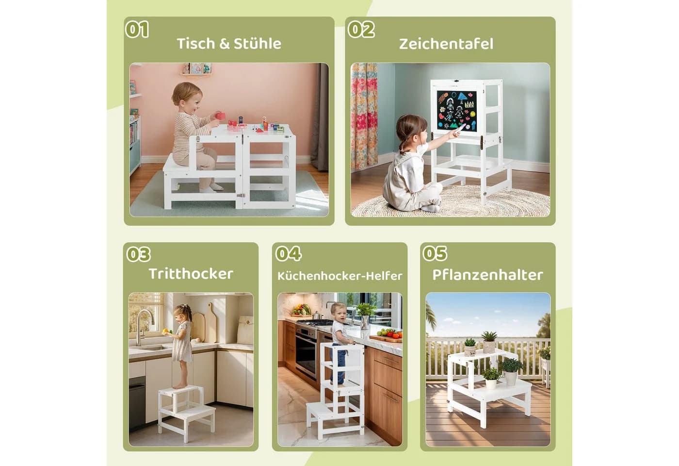 VINGLI Lernturm mit drehbarer Tafel weiß - Bild 5
