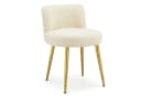 VINGLI Polsterstuhl Schminkstuhl Beige Teddyplüsch Bild 2
