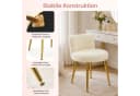 VINGLI Polsterstuhl Schminkstuhl Beige Teddyplüsch Bild 5
