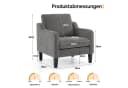VINGLI Chenille Sessel Grau mit Holzbeinen Bild 1