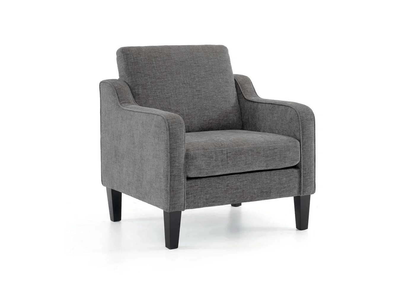VINGLI Chenille Sessel Grau mit Holzbeinen - Bild 2