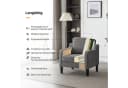 VINGLI Chenille Sessel Grau mit Holzbeinen Bild 3