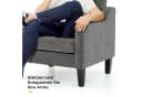 VINGLI Chenille Sessel Grau mit Holzbeinen Bild 4