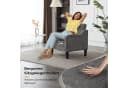 VINGLI Chenille Sessel Grau mit Holzbeinen Bild 5