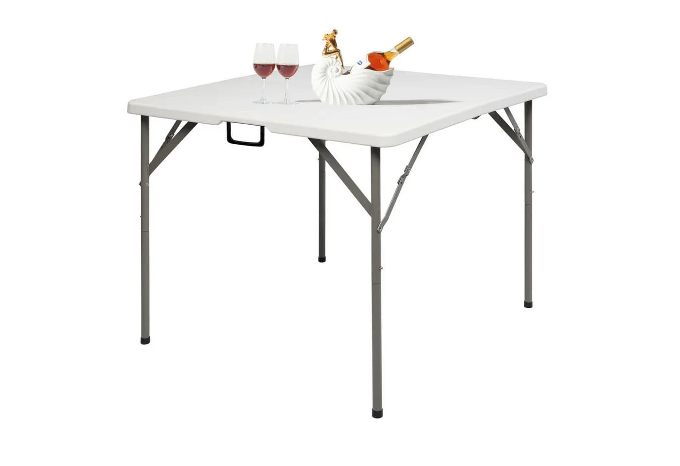 VINGLI Campingtisch Klapptisch 86x86 cm Weiß - Bild 2