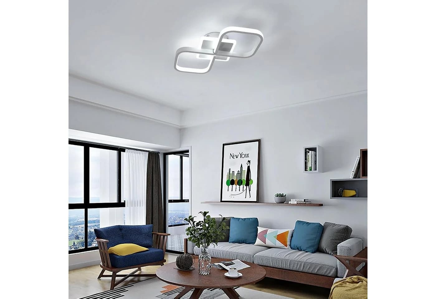 Riserva Comely LED Deckenleuchte 36W 4000LM Weiß Quadratisch